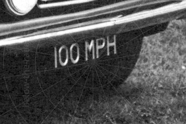 100 MPH registration plate